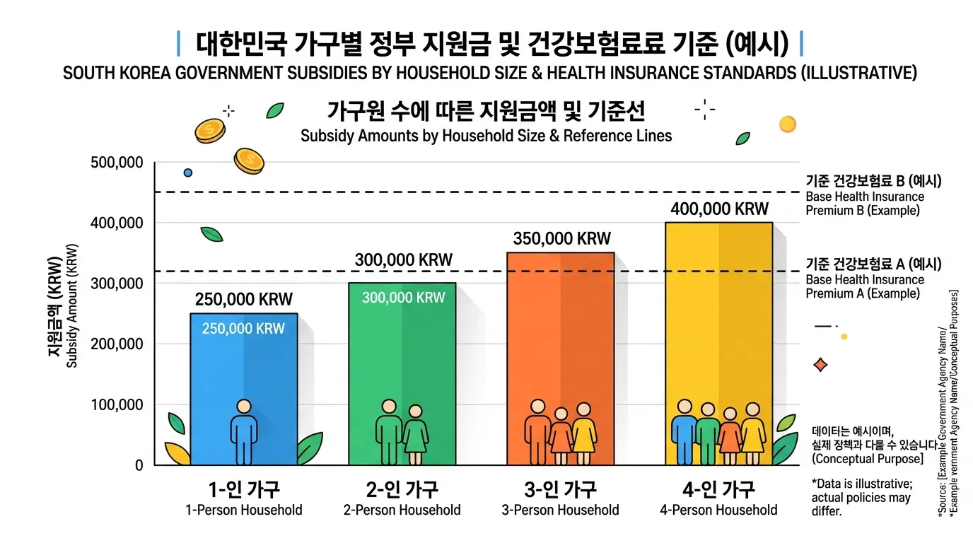 가구원수별 민생지원금 지급액 데이터 시각화
