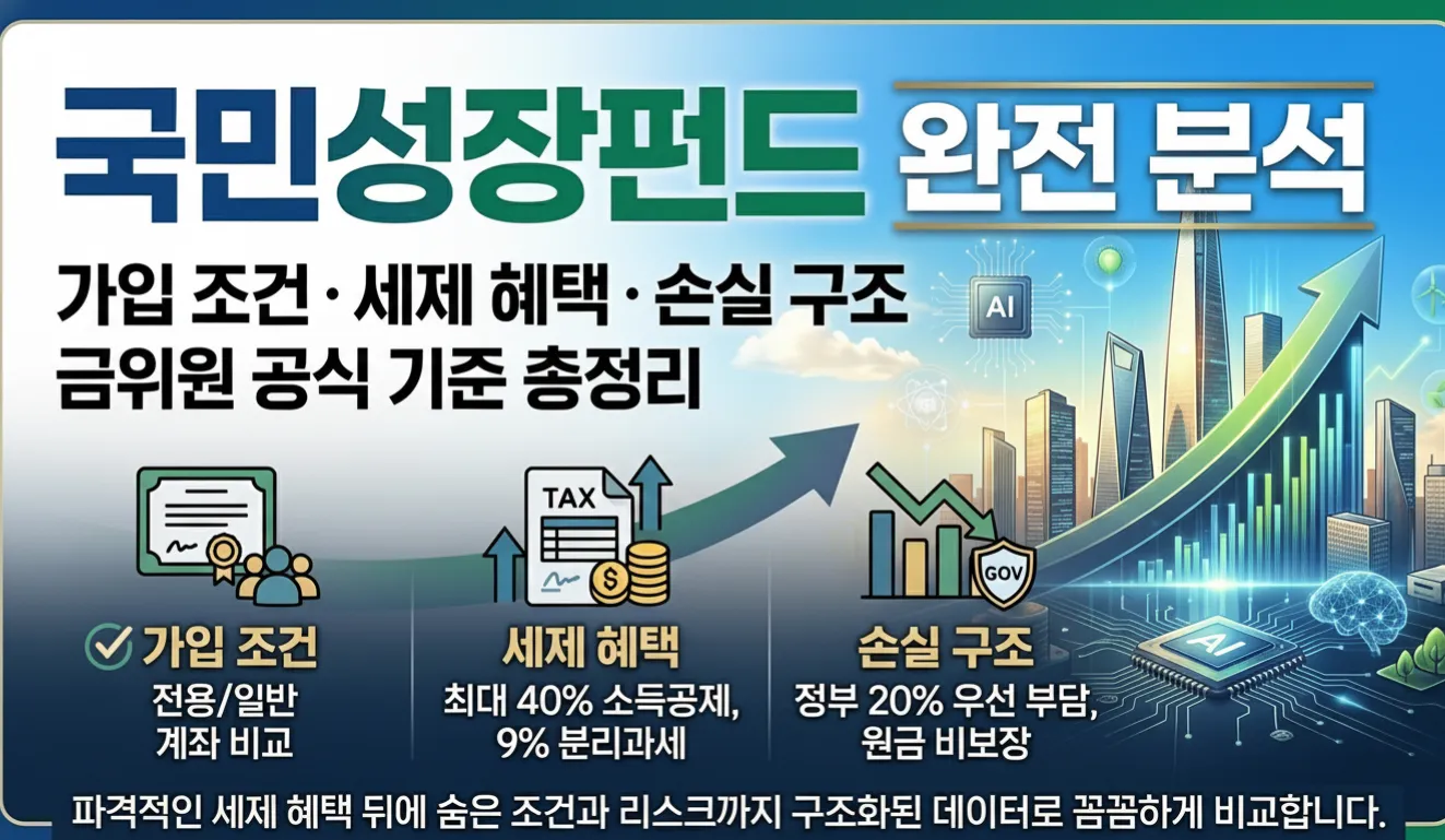 국민성장펀드 완전 분석: 가입 조건·세제혜택·손실구조 금융위원회 공식 기준 총정리