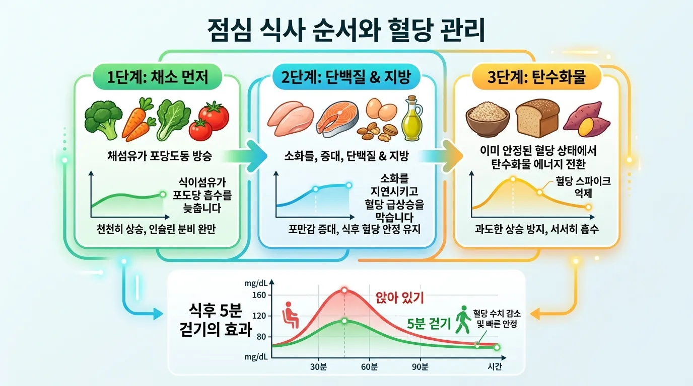 점심 혈당 관리 인포그래픽