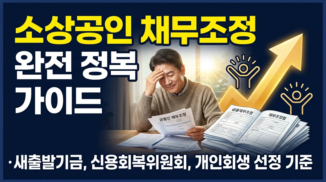 소상공인 채무조정 완전 가이드 — 새출발기금·신복위·개인회생 선택 기준