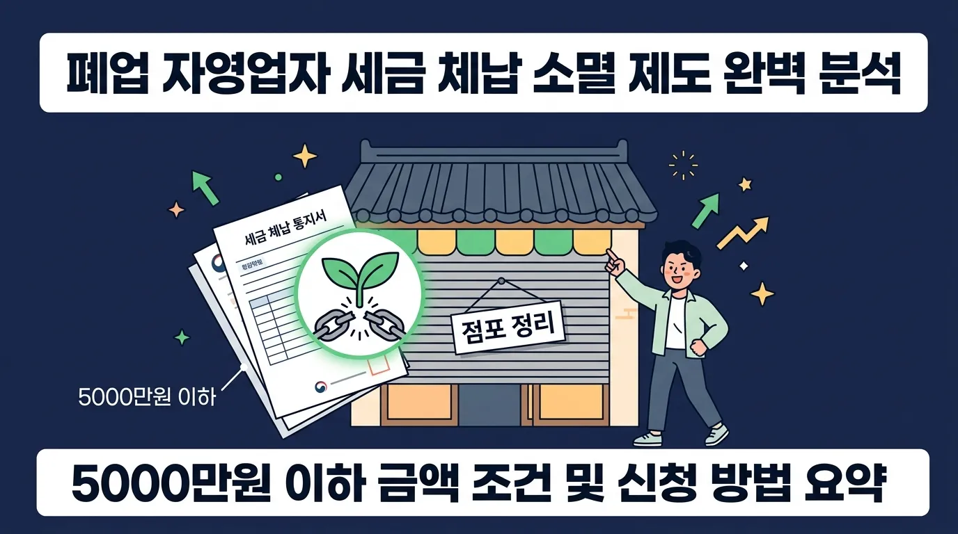 폐업 자영업자 체납액 소멸 제도 완전 분석 — 5천만 원 이하 조건